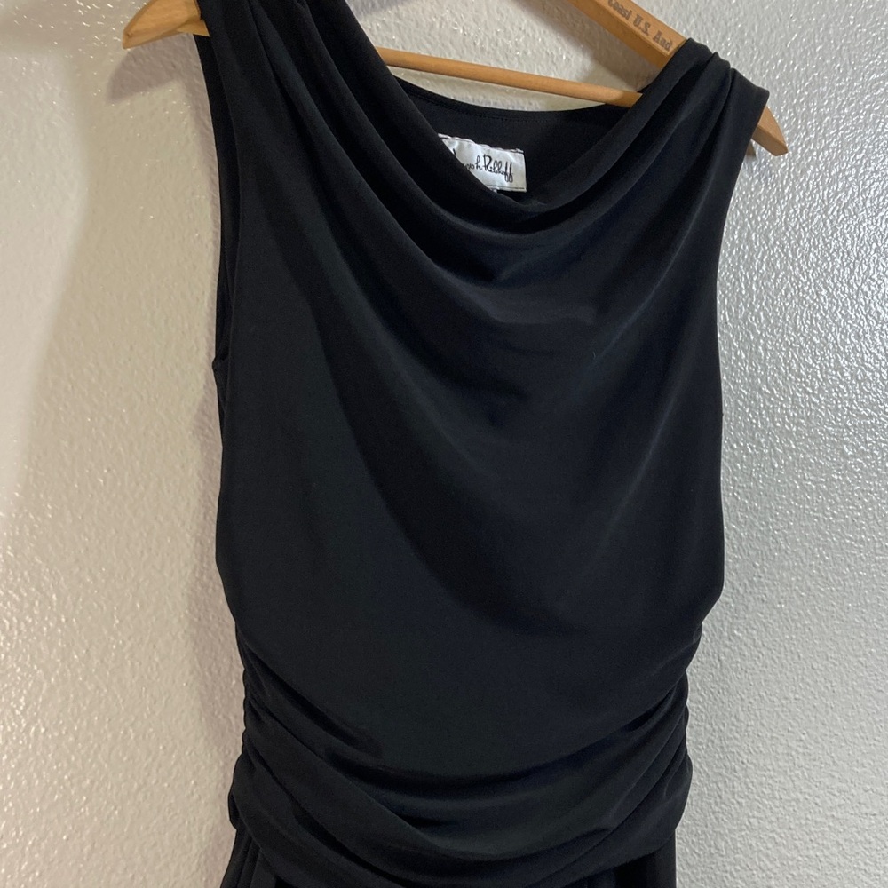 Vintage 90s y2k Joseph Ribkoff Cowl Neck Sleeveless Flare hem Midi Dress sz 8
